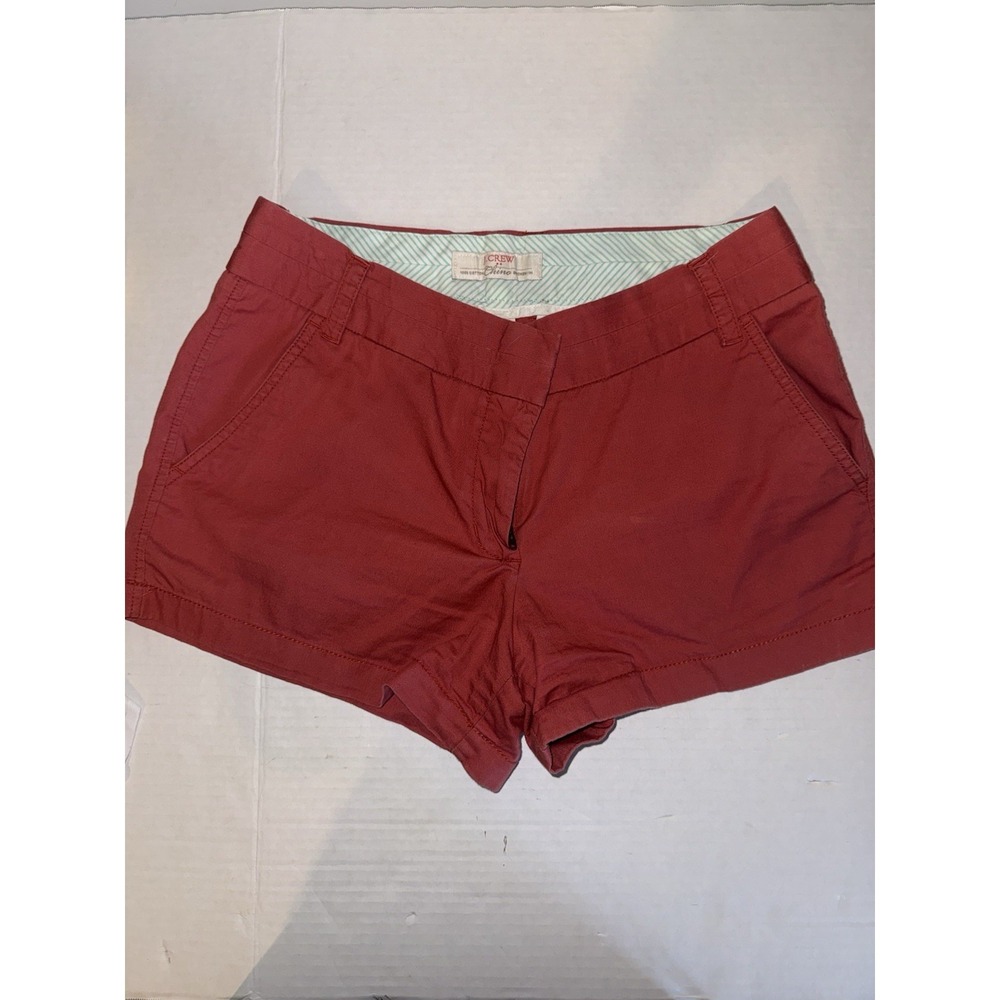 J. Crew Women's Size 6 Burnt Red Broken-In Chino Shorts 100% Cotton 4-Pocket 3"